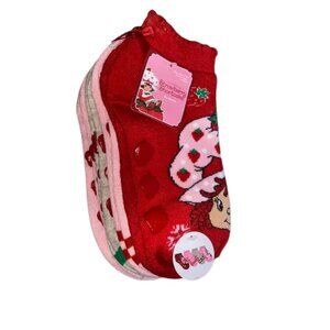 Strawberry Shortcake 4 Pair Women's No Slip Non Skid Thick Low Cut No Show Socks